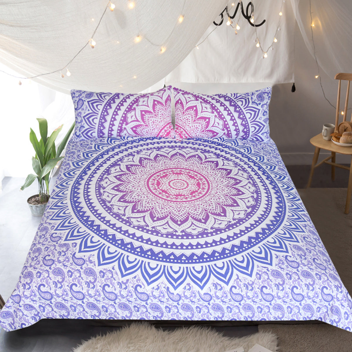 Pink Ombre Quilt Cover Set Bohemian Vibes Australia